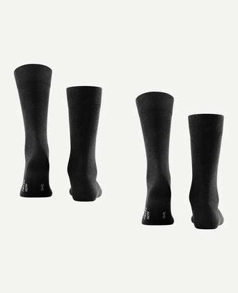 Falke happy sokken 2 paar zwart