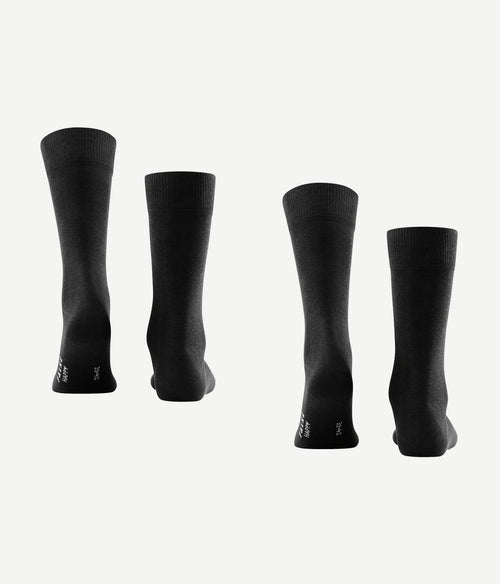 Falke happy sokken 2 paar zwart