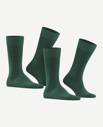 Happy sokken (2-pack) donkergroen