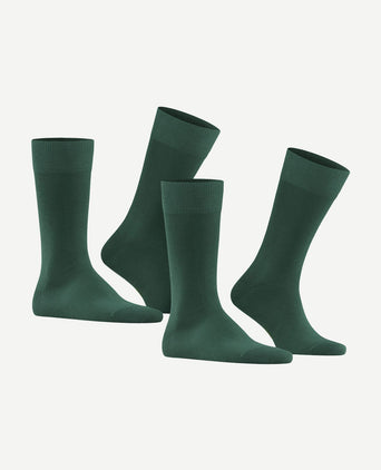 Happy sokken (2-pack) donkergroen