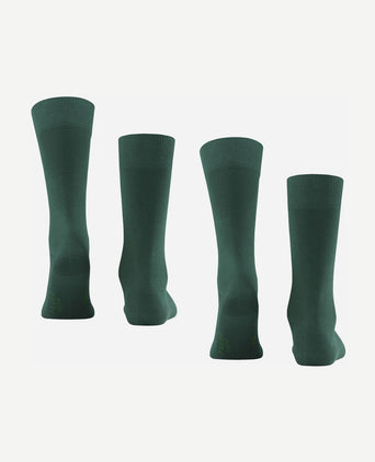 Happy sokken (2-pack) donkergroen