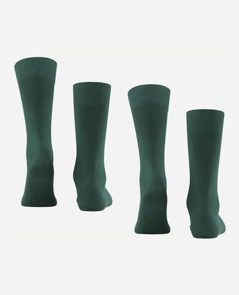 Happy sokken (2-pack) donkergroen