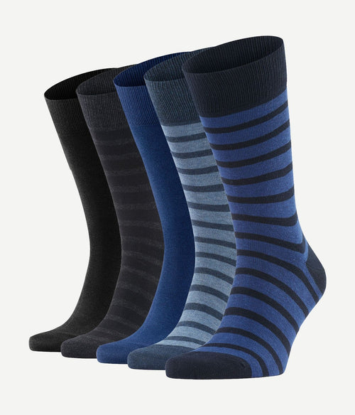 Falke happy sokken 5 paar blauw