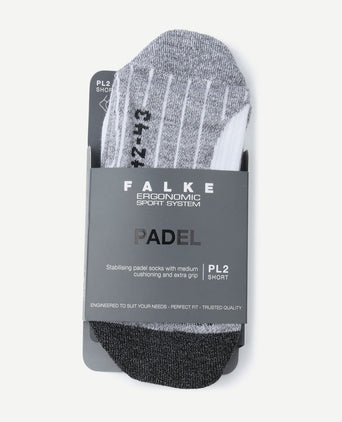 Falke padel enkelsok wit grijs