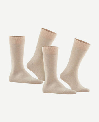 Happy sokken 2 paar beige melange