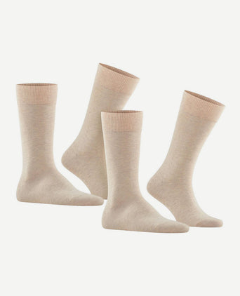 Happy sokken 2 paar beige melange