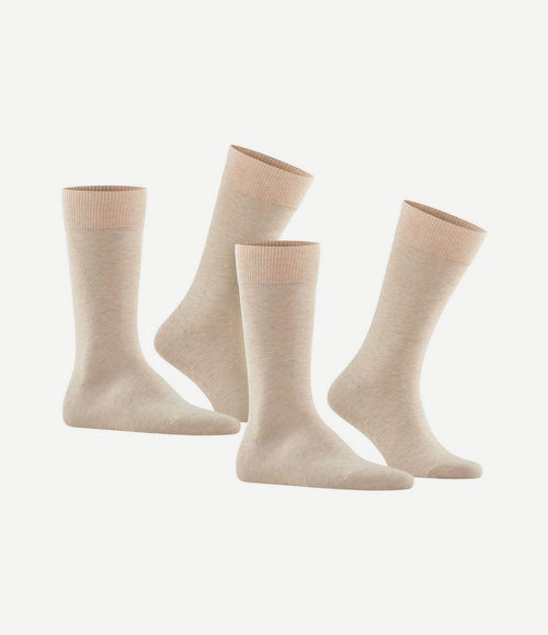 Happy sokken 2 paar beige melange