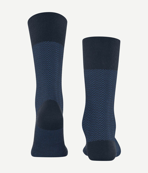 Falke airport herringstripe sok donkerblauw