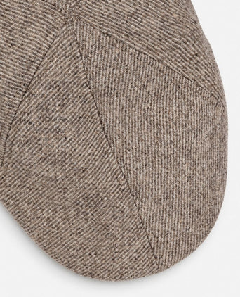 Flat cap wool twill beige