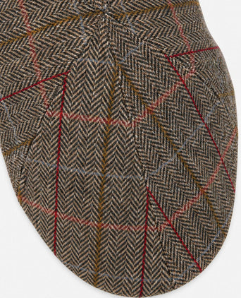 Flat cap wool check groen