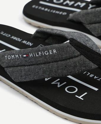 Flip flops chambray zwart