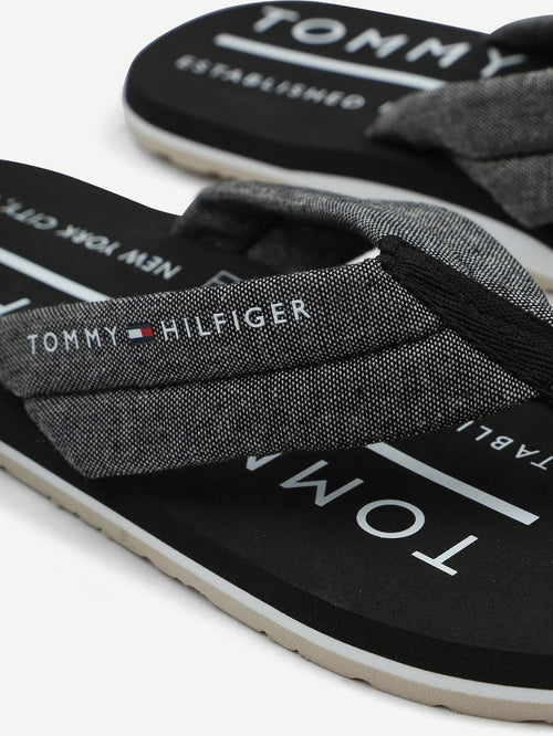 Flip flops chambray zwart