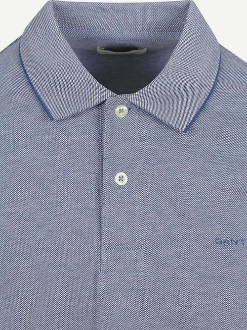 2tone piqué poloshirt blauw