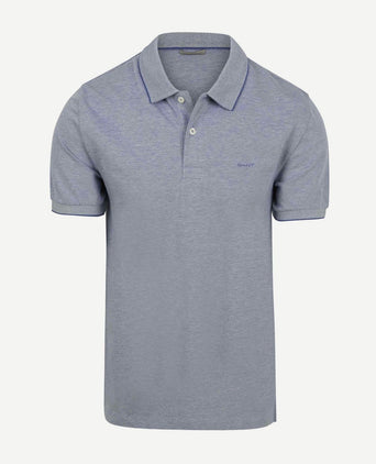 2tone piqué poloshirt blauw