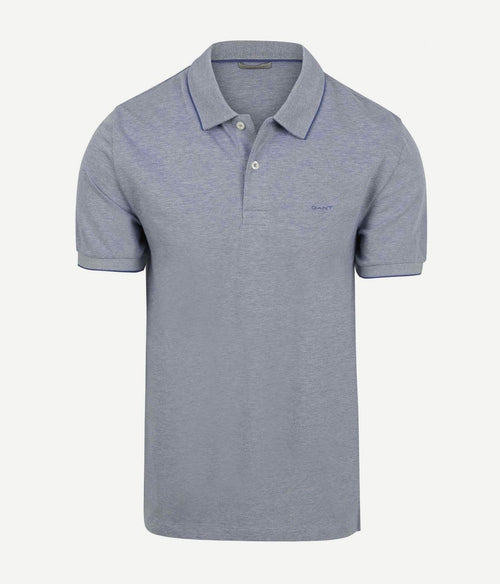 2tone piqué poloshirt blauw