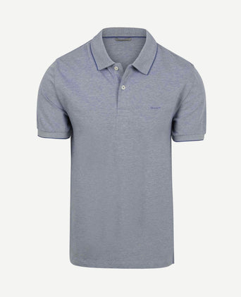 2tone piqué poloshirt blauw