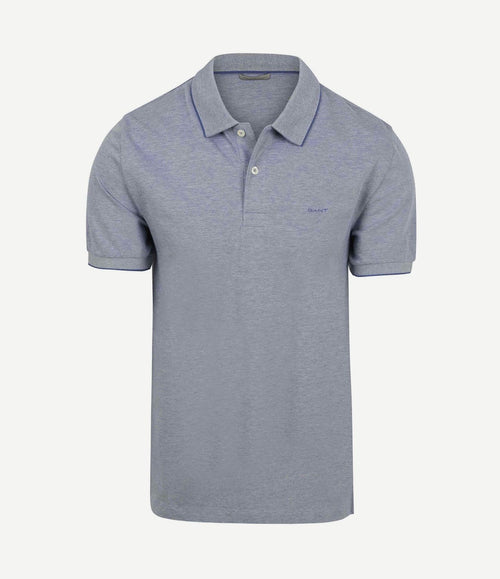 2tone piqué poloshirt blauw