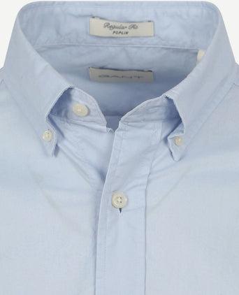 Casual overhemd poplin lichtblauw
