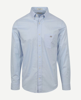 Casual overhemd poplin lichtblauw