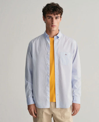 Casual overhemd poplin lichtblauw