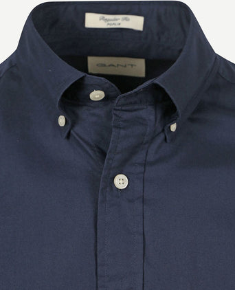 Casual overhemd poplin donkerblauw