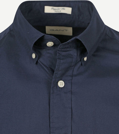 Gant casual overhemd poplin donkerblauw | Regular-fit