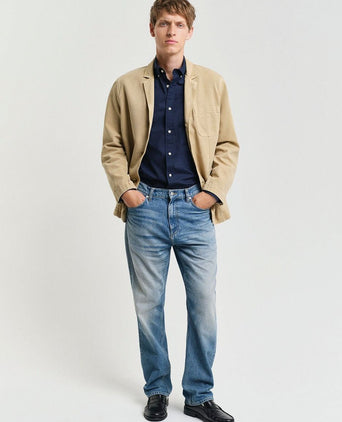 Gant casual overhemd poplin donkerblauw | Regular-fit