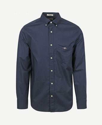 Casual overhemd poplin donkerblauw