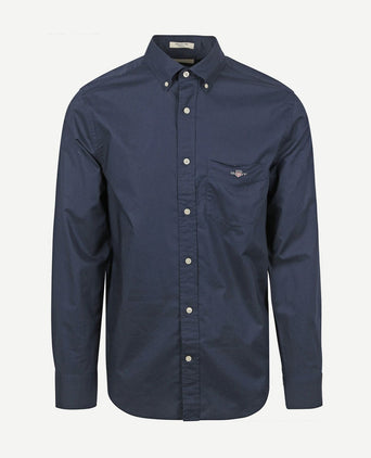 Casual overhemd poplin donkerblauw