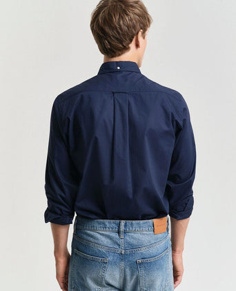 Casual overhemd poplin donkerblauw