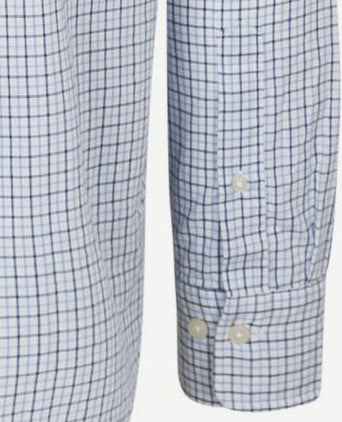 Casual overhemd poplin ruit blauw