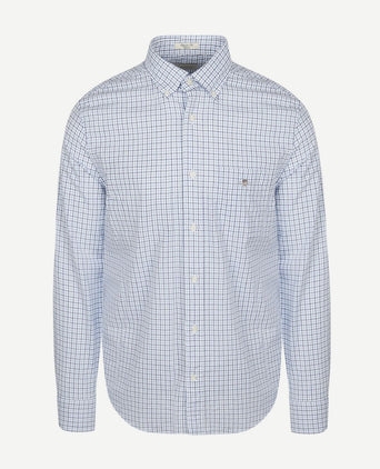 Casual overhemd poplin ruit blauw