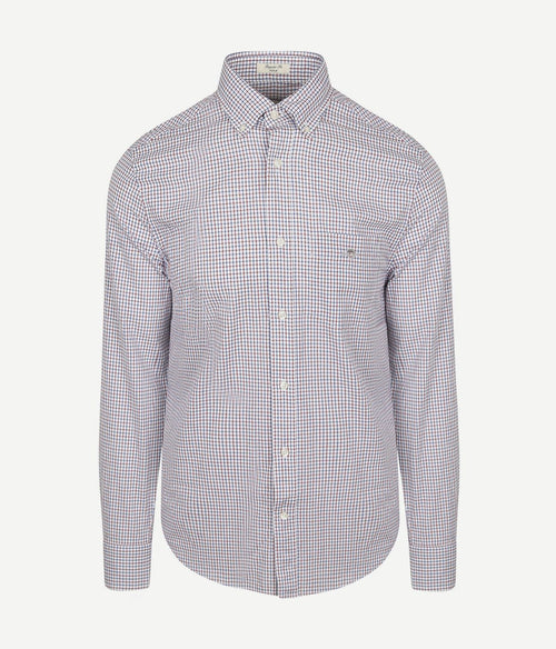 Casual overhemd poplin ruit blauw rood