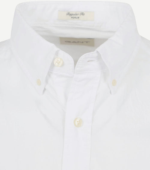 Gant casual overhemd poplin wit | Regular-fit