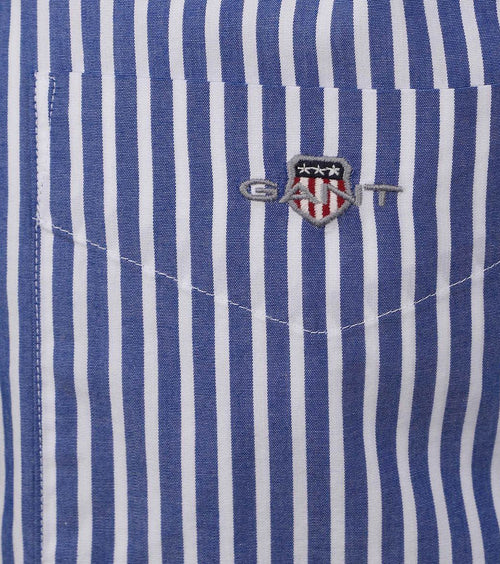 Gant casual overhemd streep blauw | Regular-fit