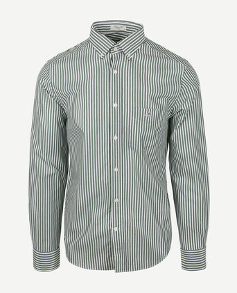Gant casual overhemd streep groen | Regular-fit