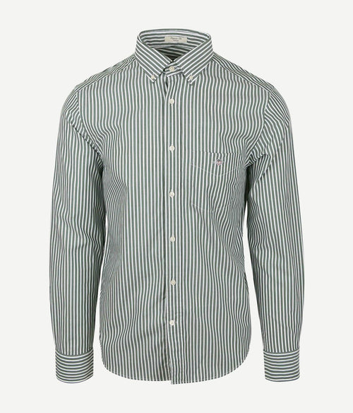 Gant casual overhemd streep groen | Regular-fit