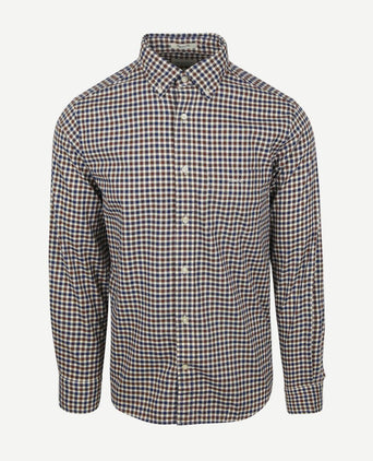 Gant casual overhemd twill ruit bruin | Regular-fit