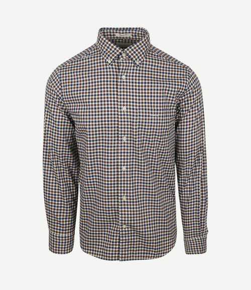 Casual overhemd twill ruit bruin