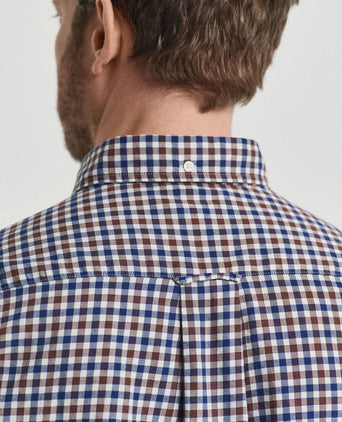 Gant casual overhemd twill ruit bruin | Regular-fit