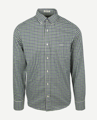 Gant casual overhemd twill ruit groen | Regular-fit