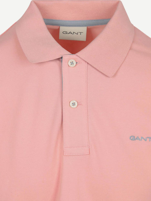 Contrast piqué poloshirt bubbelgum roze