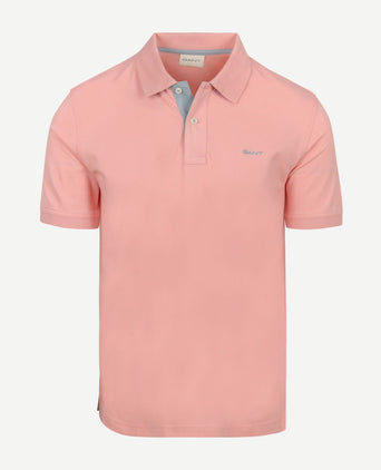 Contrast piqué poloshirt bubbelgum roze