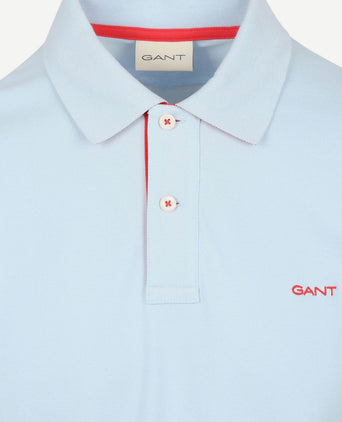 Contrast piqué poloshirt fresh blauw