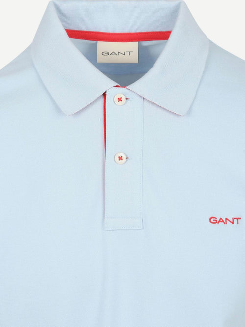 Contrast piqué poloshirt fresh blauw
