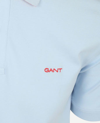Contrast piqué poloshirt fresh blauw