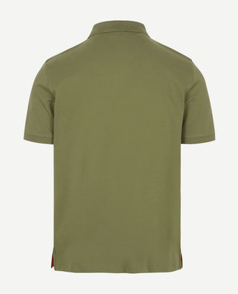 Contrast piqué poloshirt herb groen