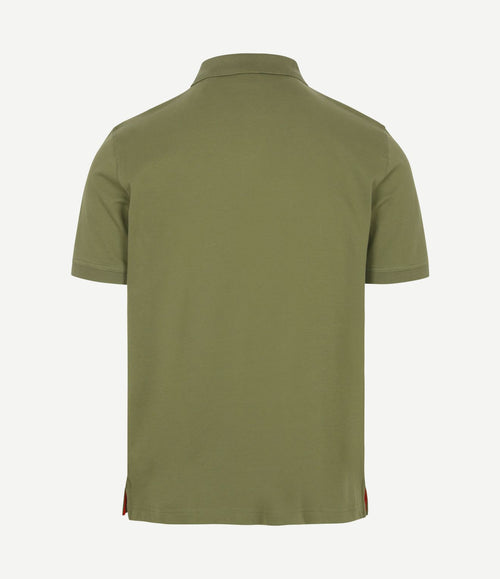 Contrast piqué poloshirt herb groen