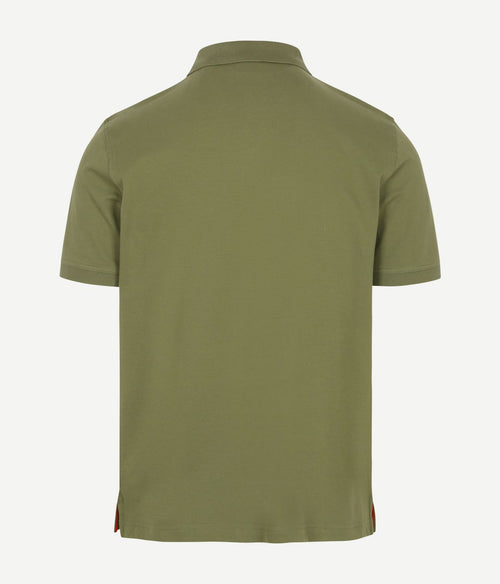 Contrast piqué poloshirt herb groen