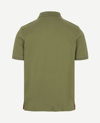 Contrast piqué poloshirt herb groen